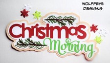 CRAFTECAFE CHRISTMAS KID MORNING TITLE premade paper piecing scrapbook DIECUT