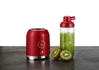Blender Smoothie Senya Rouge 250W Avec 2 Bouteilles – Portable Et Puissant
