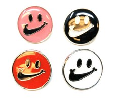 METALLIC ENAMEL SWOOSH SMILEY FACE LOGO CHECK MARK LAPEL PIN BUTTON RETRO KICKS