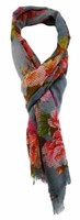 Tigertie Schal In Rot Rosa Grau GrüN Orange Gelb Braun Schwarz Blumenmuster