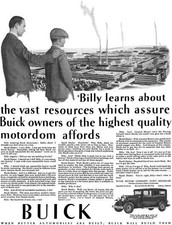 Buick 1929 - Buick Ad - Billy Learns About The Vast Resources Which Assure Buick Buick 1929 - Buick Ad - Billy Learns About The Vast Resources Which Assure Buick