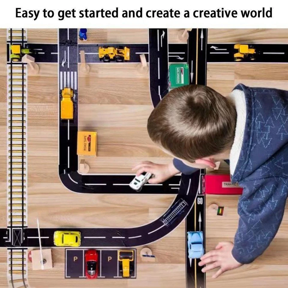 Removable and Adhesive Traffic Road Tapes For Kids β☆ Toy х& д* υп Cars P7 D2P3 - Image 2 of 4