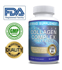  Premium Collagen Peptides Pills Hydrolyzed Anti-Aging Types I,II,III,V,X