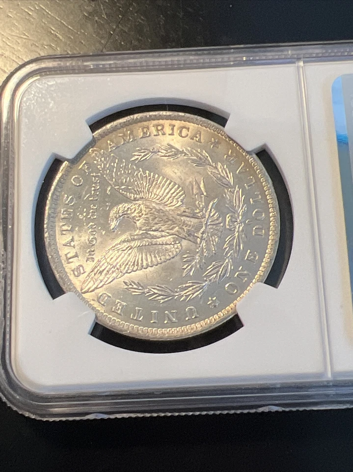 1884 O MS 62 Morgan Silver Dollar Silver Coin NGC Toning Light Gold Reverse Side - Image 4 of 4