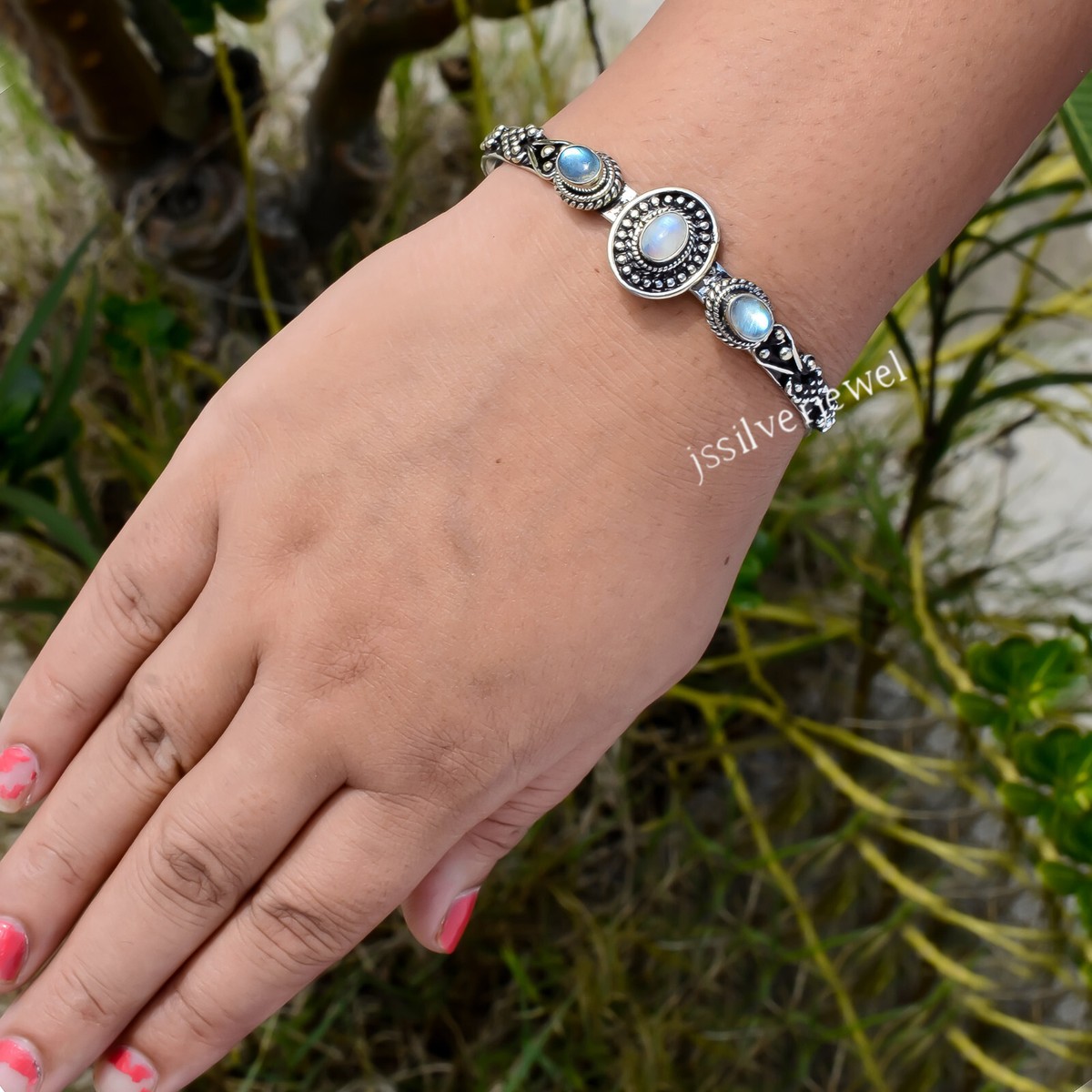 【美品】Navajo labradorite×moonstone バングル Labradorite, Moonstone Gemstone 925 Sterling Silver Handmade