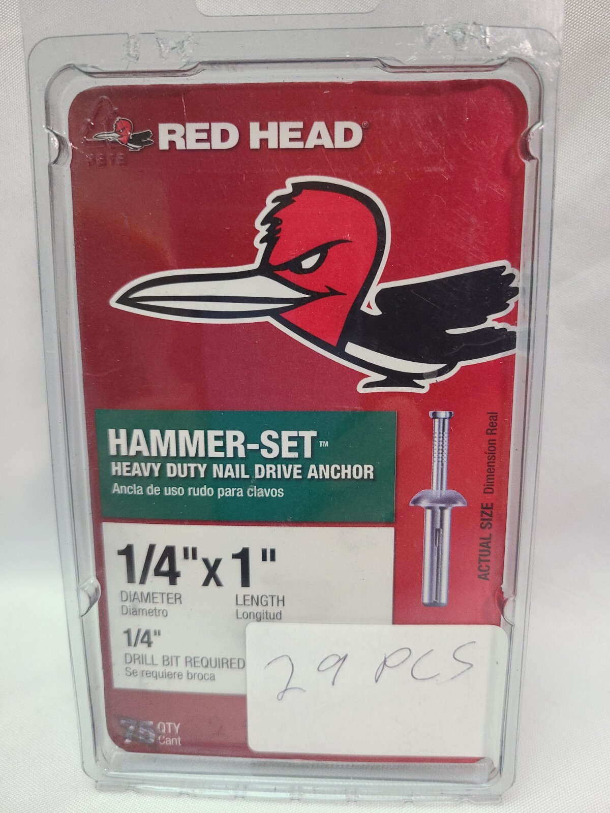 RED HEAD 1/4" x 1" HammerSet Nail Drive Concrete Anchors (29Pack) eBay