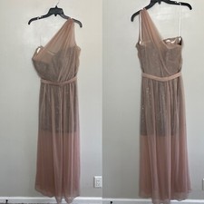 LELA ROSE Dress Women 20 One Shoulder Rococo Lace NEW Topaz LR224 Bridesmaid