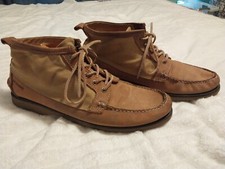 Filson Sebago Canvas Leather Moc Toe Boots Men's Size 13 Chukka Tan