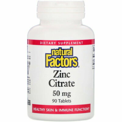 Natural Factors, Zinc Citrate, 50 mg, 90 Tablets Healthy Skin & Immune Function