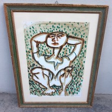 MIGNECO GIUSEPPE rara tiratura limitata! litografia 16di16 '60/70 cornice vetro