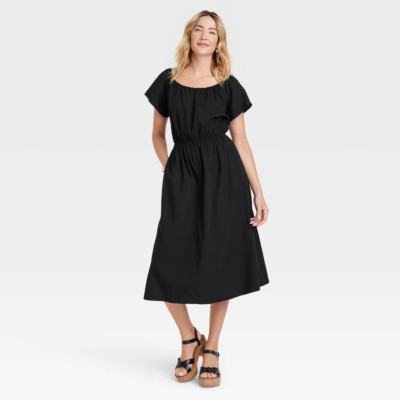 *NEW* Universal Thread Black Midi Sundress - XS - Peek a Boo Back - Cotton