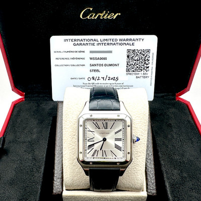 2025 Cartier Santos Dumont Large WSSA0085 4240 Stainless Steel Box Paper