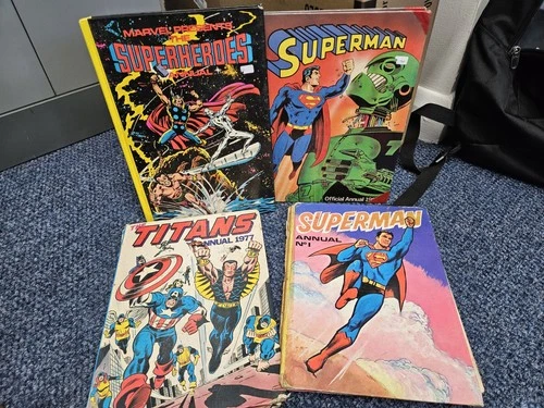 Vintage Marvel DC UK Annuals - Superman, Titans, Superheroes Comics 1970s