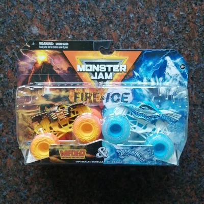 HOT WHEELS Monster Jam Double 1/64 - Max-D & Dragon / FIRE & ICE