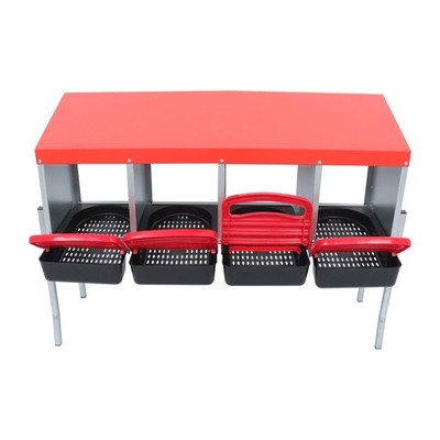 Red Chicken Egg Laying Box With Lid Cover Chicken Nesting Box Coop Metal 4- Hole