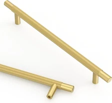 Amerdeco 10 Pack Brushed Gold Knurled Cabinet Pulls 10 Inch Center To Center