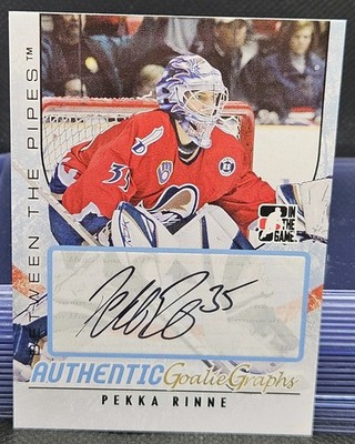07-08 In The Game Between The Pipes Pekka Rinne Authentic Goalie Graph Auto RC