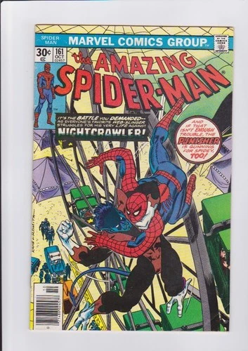 Amazing Spider-Man #161, '76 Marvel Comics FN/VF Newsstand Nightcrawler Punisher