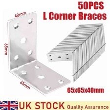 50PCS Angle Bracket Heavy Duty L Corner Braces Plates For Wood