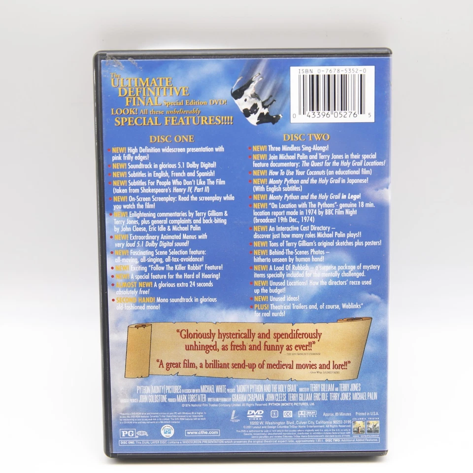 MONTY PYTHON AND THE HOLY GRAIL Special Edition DVD 2-Disc Set Used - Image 3 of 3