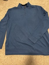 Lands  End Men  s 1/4 Zip Pullover Size XL Blue Lightweight Sweater