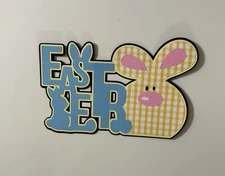 Easter Bunny Scrapbook Title Handmade Paper Pieced Die Cut