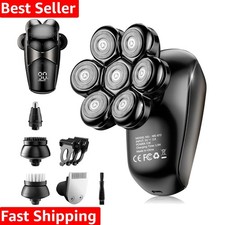 5-in-1 Waterproof Electric Head Shaver for Bald Men - Turbo Precision Blades