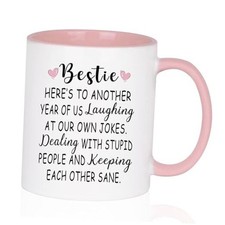 Friend Gifts for Women, Bestie Gifts for Women, Bestie Mug, Friendship Pink