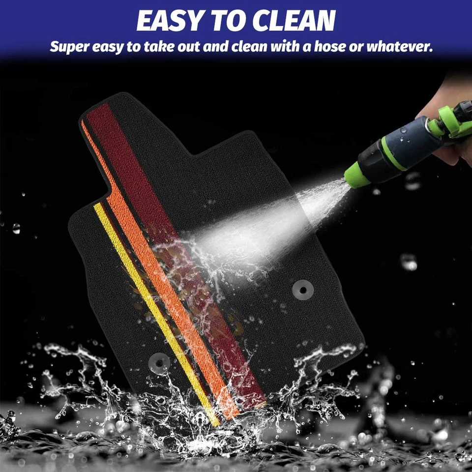 Red Tricolor Anti-Slip Binding Carpeted Floor Mats For Corvette C8 2020-2024 AI Foto 3 de 4