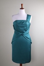 BANANA REPUBLIC NWT $130 Vintage Satin Silk Stretch One Shoulder Dress Size 10