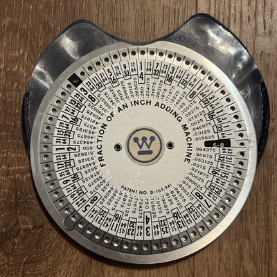 #ad Vintage Circular Fraction of an Inch Adding Machine w Original Sleeve Sheradco $24.99