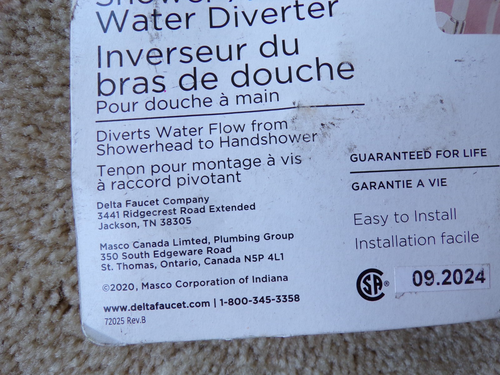 Delta Deviatore acqua braccio doccia manuale universale U4922-PK; @c18 - Foto 8 di 9