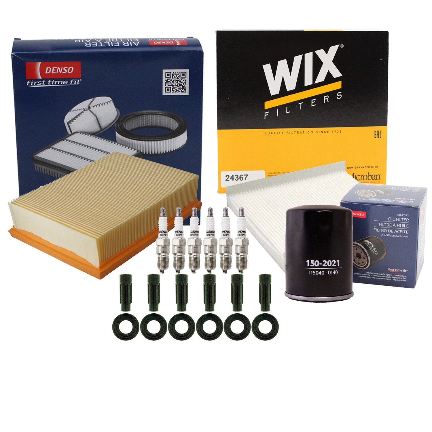 Denso Tune Up Kit NGK 6 Spark Plugs  Boots Kit for Fusion Milan 3.0L V6 FLEX G