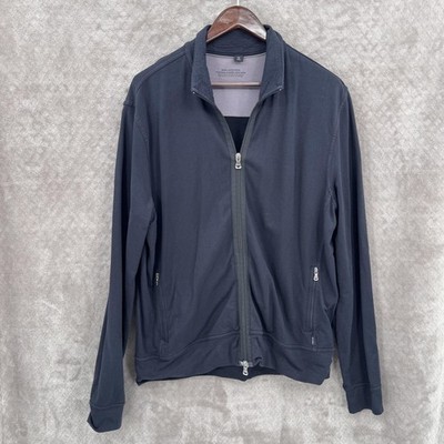 BOSS Hugo Boss Jacket Mens XL Black Full Zip Lightweight Cotton Blend Casual