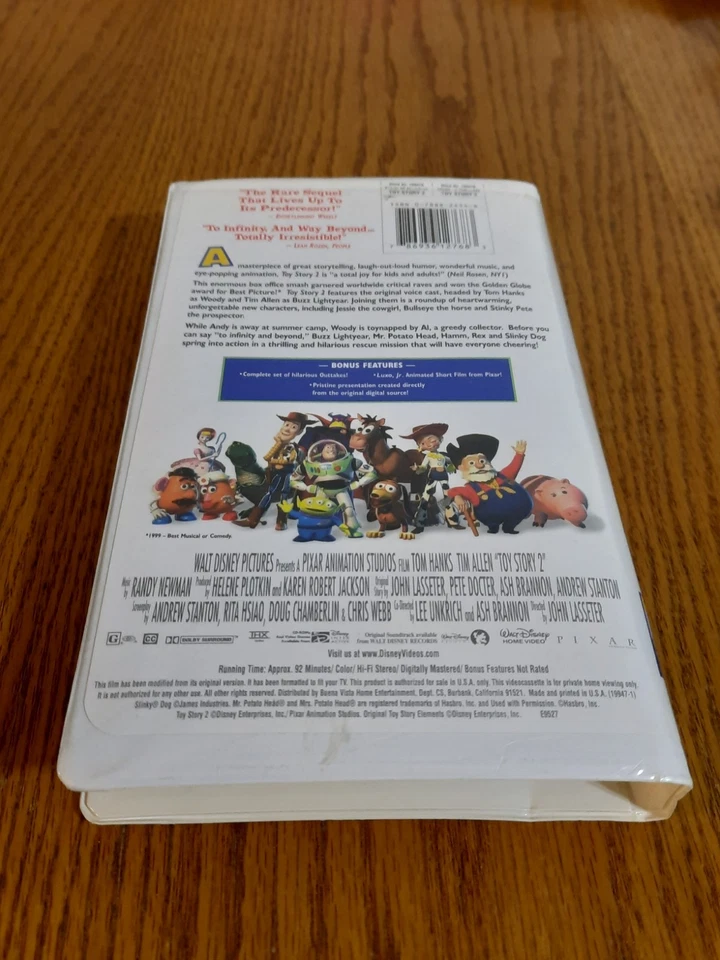 Toy Story 2 VHS 1999 Disney Pixar Clamshell Case Video Tape Nearly New Foto 2 de 4