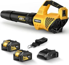 Leaf Blower Cordless, 650CFM Electric Leaf Blowers with 2 x 5.2Ah Batteries ...