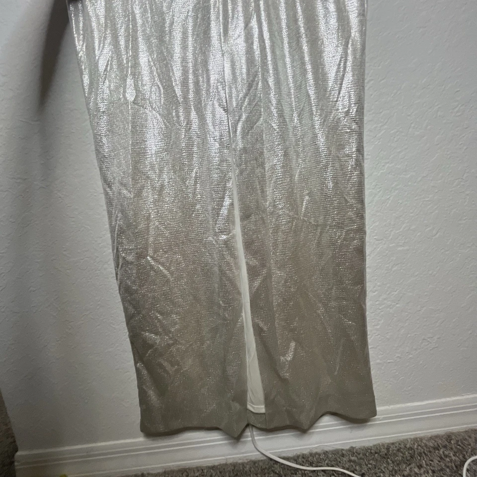 Nuevo con etiquetas Vestido Eliza J Metálico Plateado Imitación Envolvente Talla 14 Nuevo Estado Fiesta Foto 4 de 4