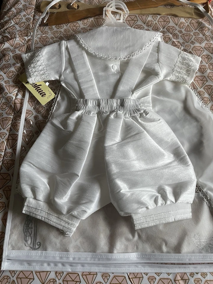 Roupa de batismo de batismo bebê menino / Ropon Para Bautismo De Niño - Imagem 2 de 4