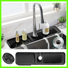 24 Inch Silicon Faucet Mat for Kitchen Sink - Silicon Sink Splash Guard Behin...