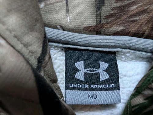 Under Armour Felpa con Cappuccio Uomo Pullover Medio Realtree Mimetico Caccia Outdoor Tasca - Foto 3 di 10