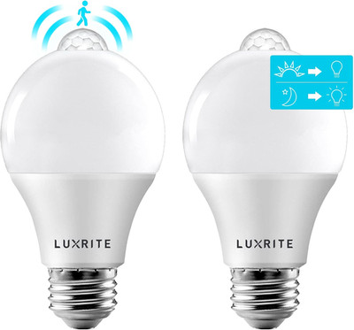 A19 LED Motion Sensor Light Bulbs, 60W Equivalent, Motion Activated Dusk to Dawn