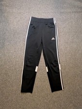 ADIDAS Boys Sweatpants Joggers Medium Black Athletic Pants Pockets Elastic Gym