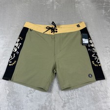 Roark Passage Panel Board Shorts Men's Size 34 Swim Dusty Green Kampai 17''