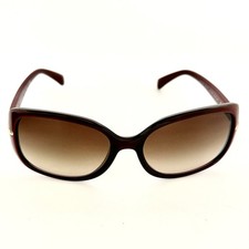 Prada SPR 080 5Z017 Large Oversized Burgundy Sunglasses Brown Gradient Case Box