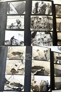 VTG 1940s Photo Album US Coast Guard Wrecked Jets Divers Handsome Sailors  A12