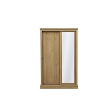 Devon Oak 2 Door Sliding Mirrored Wardrobe Of Dimension-182x114x58cm (2 Packs)