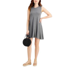Style & Co Womens Size S Casual Sleeveless Knit Dress Gray