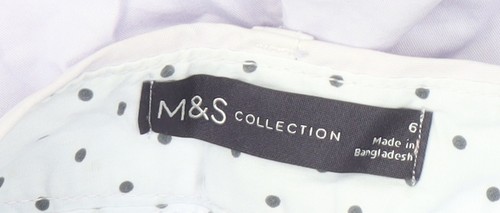 Marks and Spencer Women's White Cotton Trousers Size 6 - Picture 4 of 12