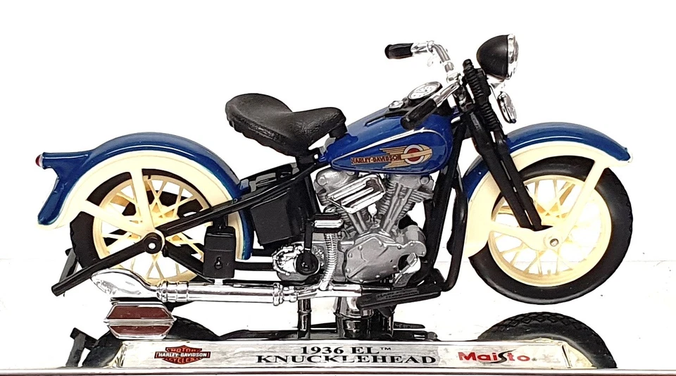 Maisto Maßstab 1:18 39386 - 1936 Harley Davidson EL Knucklehead - blau/creme - Bild 3 von 4
