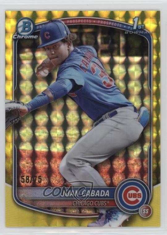 2025 Bowman Chrome Prospects Yellow Geometric Refractor /75 Juan Cabada #BCP-207